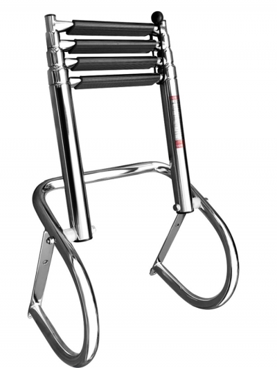 Складная четырехступенчатая лестница для лодки с поручнями безопасности SeaLadder FT4+-3