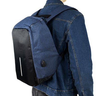 Рюкзак антивор SmartBag с USB кабелем, синий-2